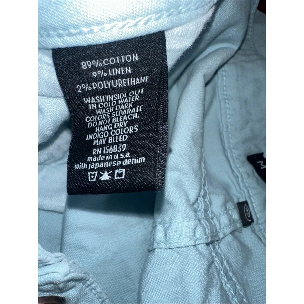 Monfrere Jeans Brando Mens 40 Linen Stretch Sky blue 40x34 Fit